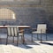 Armen Living Nofi Outdoor Patio Dining Chair in Charcoal Finish with Taupe Cushions and Teak Wood Accent Arms LCNOCHBE - alternate 2